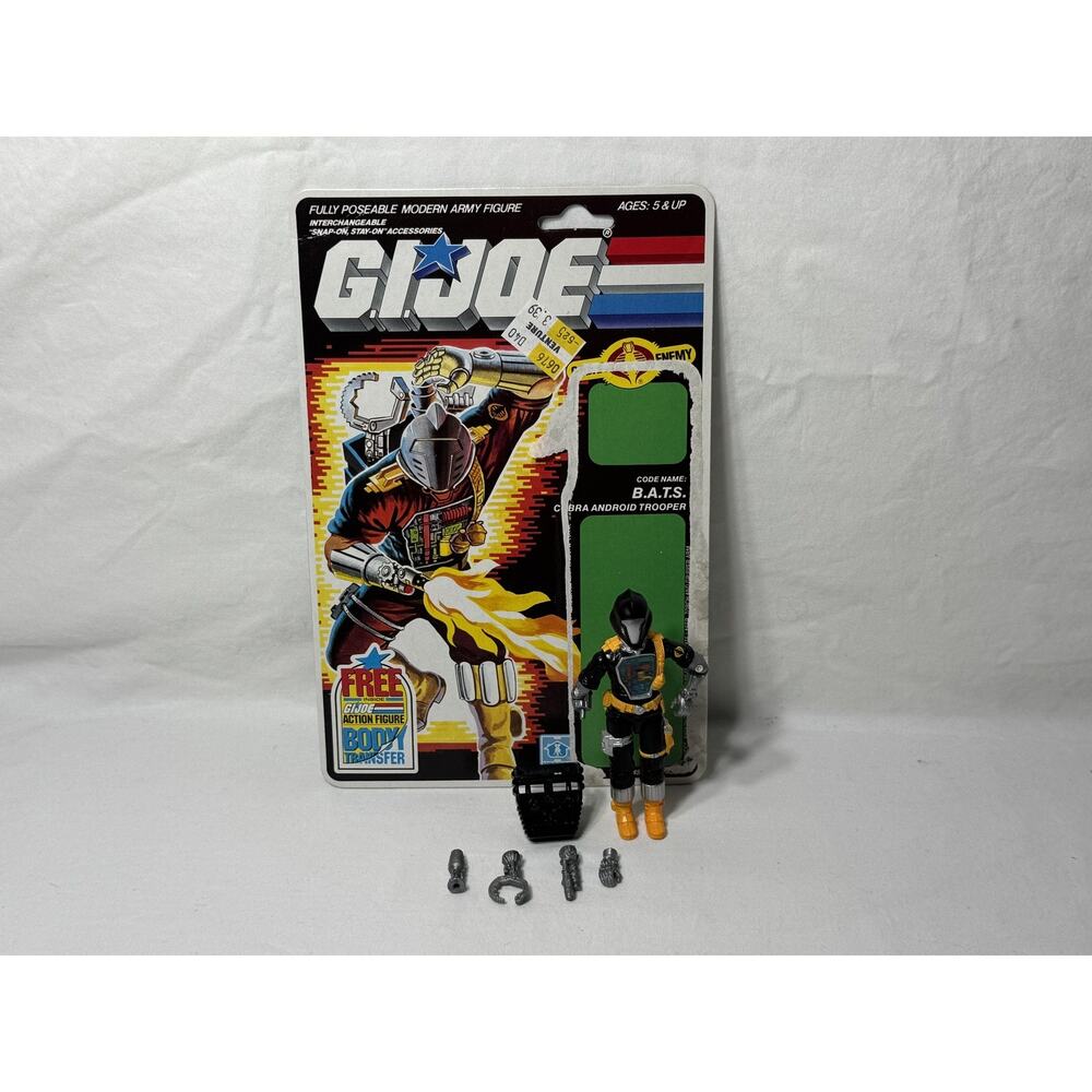 Vintage 1986 GI Joe Cobra BATS Action Figure Complete with Full Uncut Card Back